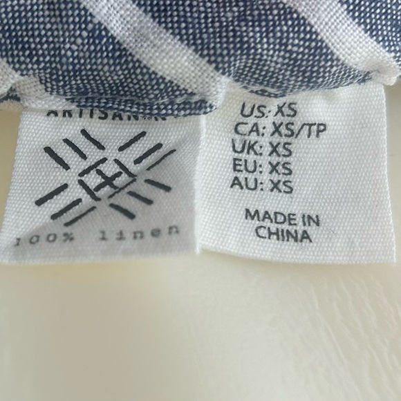 Artisan NY XS Blue and White Striped 100% Linen Maxi Dress - Picture 9 of 10